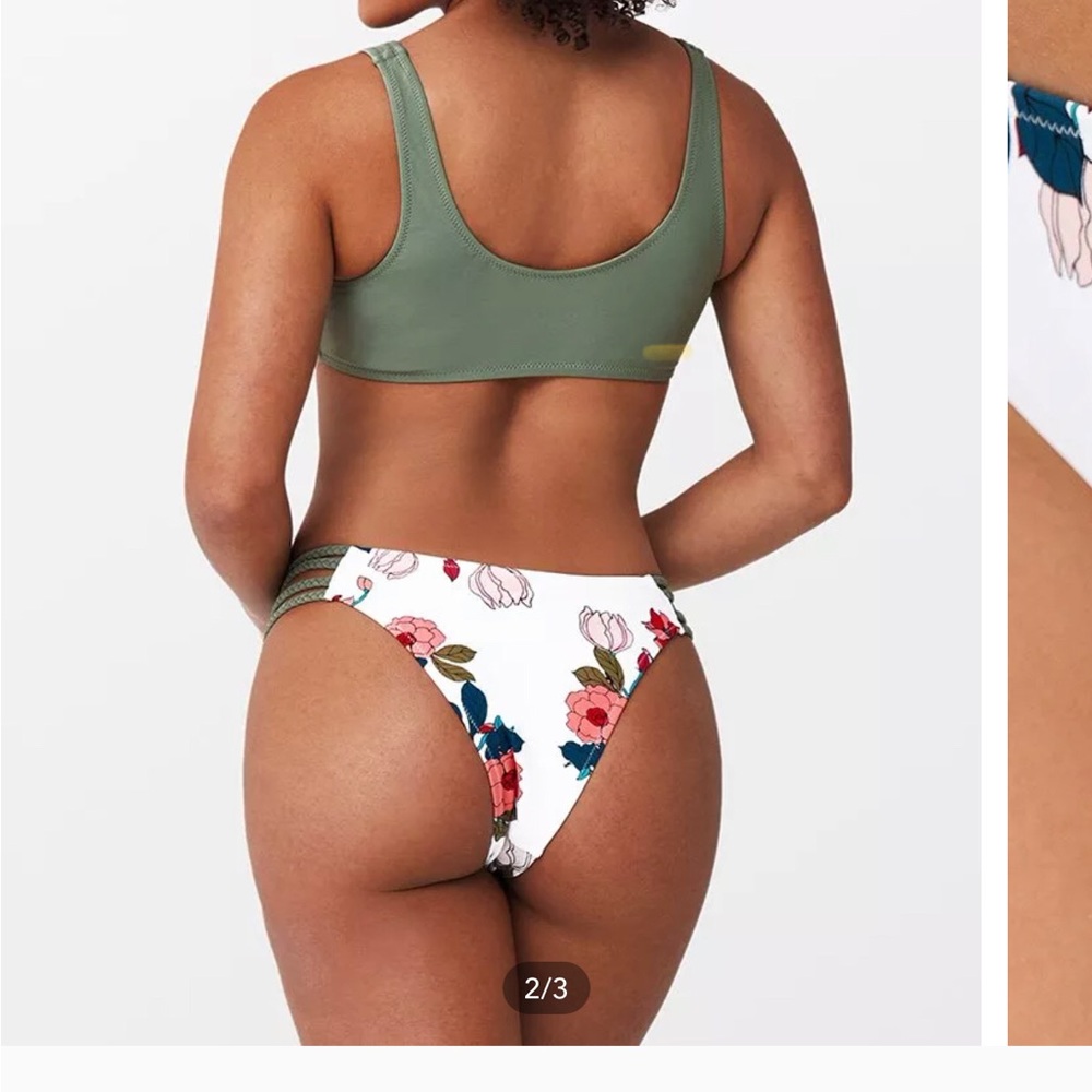 Cupshe two piece size XL green and white